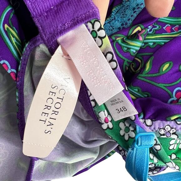 Victoria's Secret Colorful Floral Paisley Print Chemise Babydoll Womens 34B - Picture 4 of 5